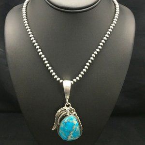 Navajo Sterling Silver Necklace Pendant Length 20